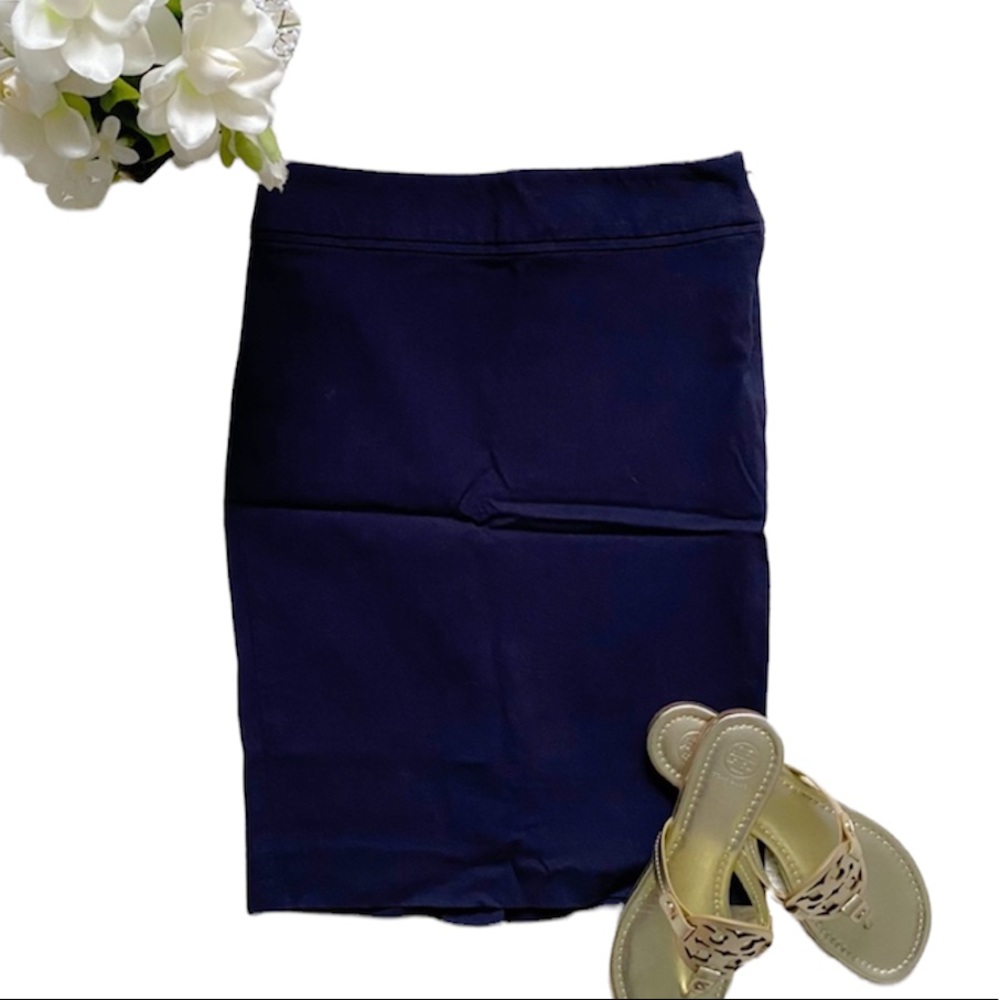 The Limited Exact Stretch navy pencil skirt